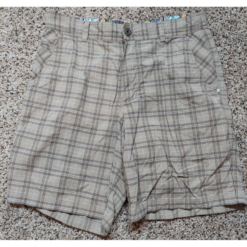 Lululemon Athletica Plaid Shorts Men’s Size 34 Beige/Gray Golf Hiking